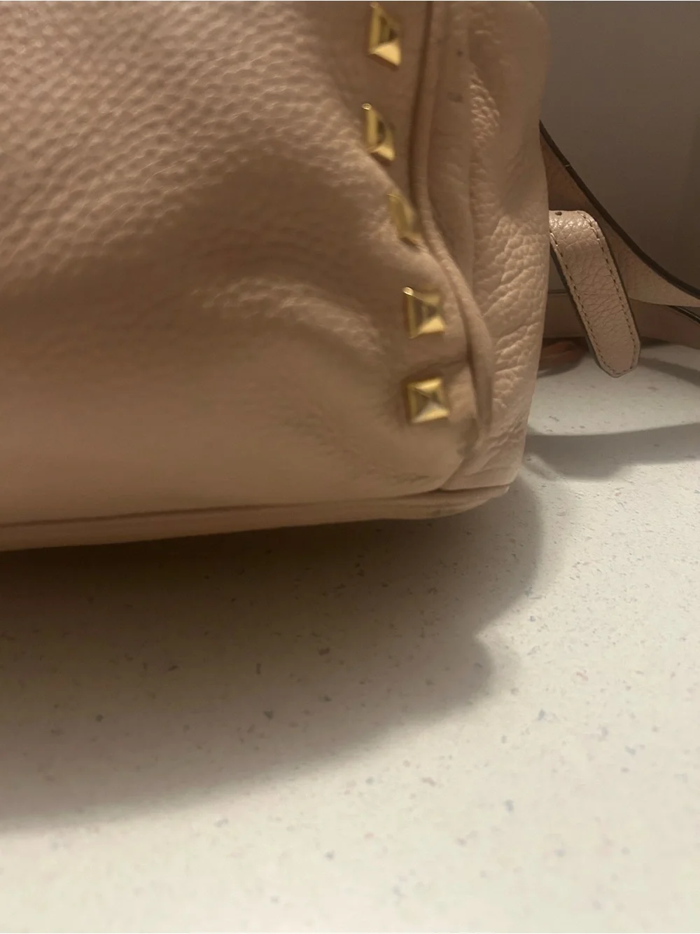 MICHAEL KORS Tan Leather Studded Mini Backpack